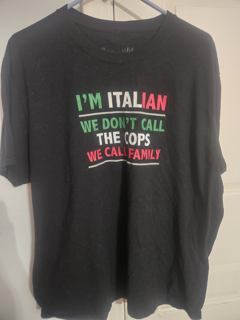 I'M ITALIAN WE DON'T CALL THE COPS FUNNY GRAPHIC Short-Sleeve Unisex T-Shirt XL